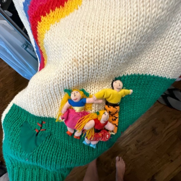 Raquel's Collection Handmade Striped Rainbow Sweater Unique Vintage 90s - Picture 5 of 9